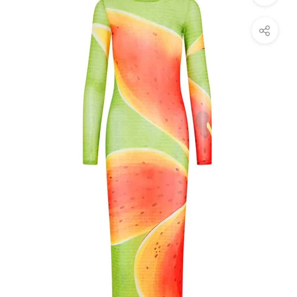 Elicit Swim Mesh Coverup Tiger Lily